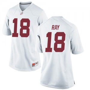 Women's Alabama Crimson Tide #18 LaBryan Ray White Replica NCAA College Football Jersey 2403DLGD3